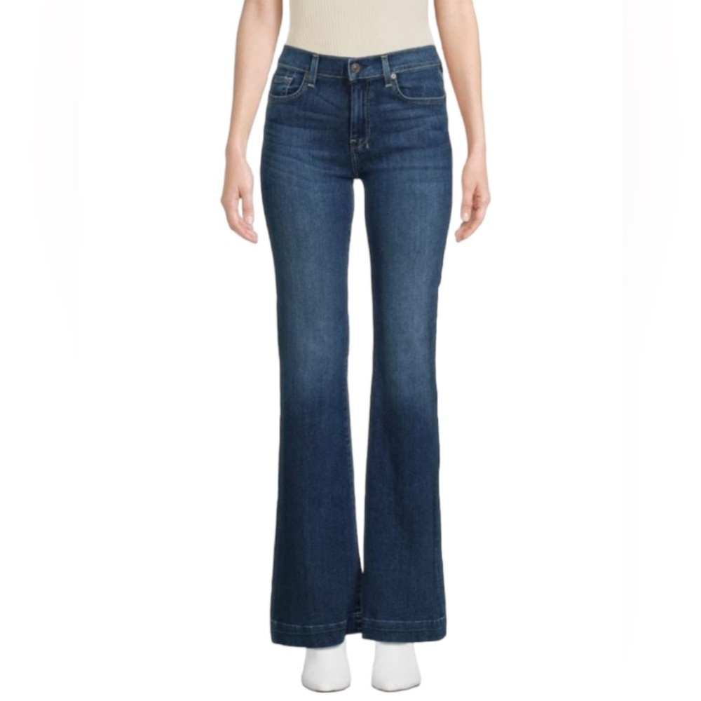 7 For All Mankind Original Dojo Women's Original Trouser Wide Leg Blue S…